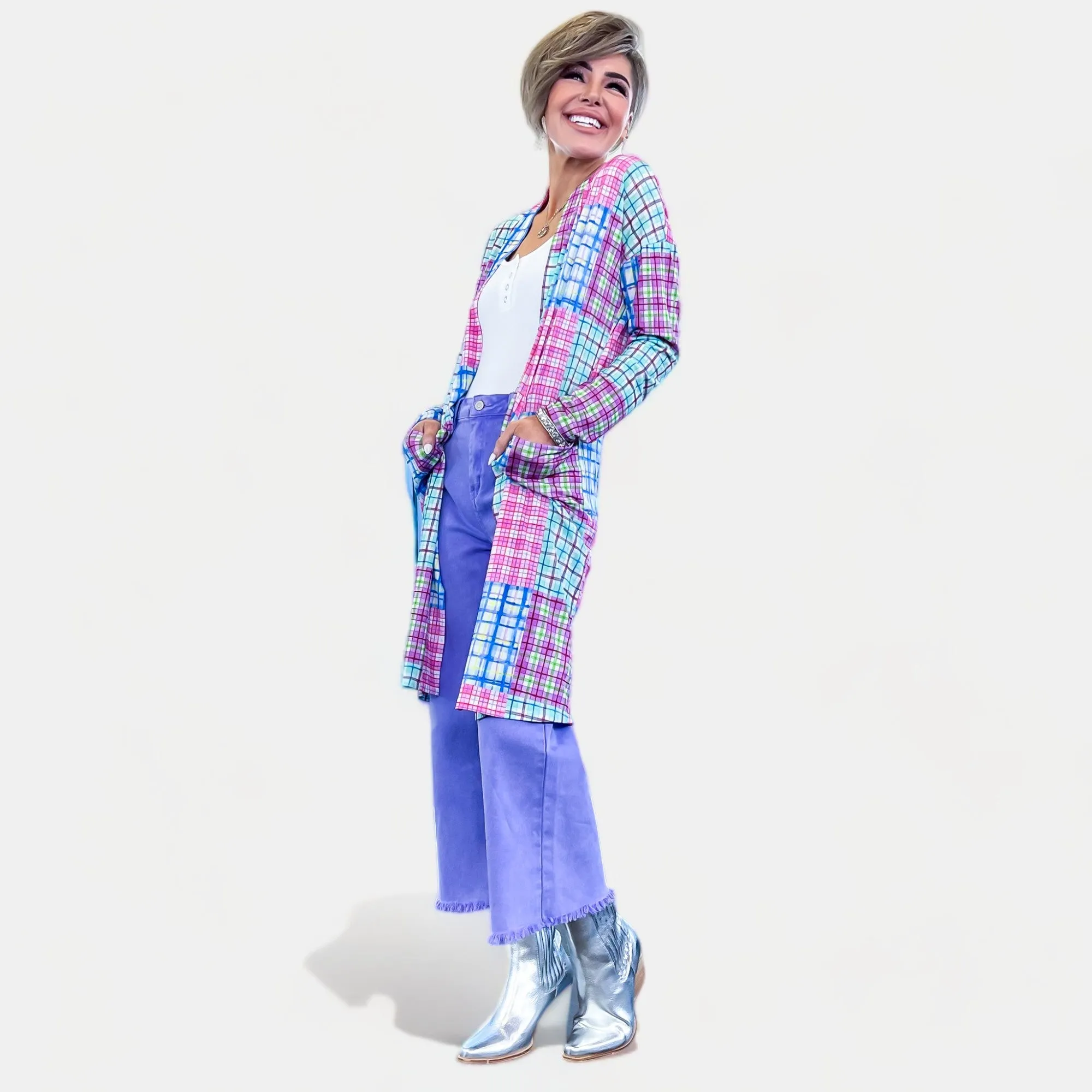 Plaid Eden Long Sleeve Cardigan [NO RETURNS]