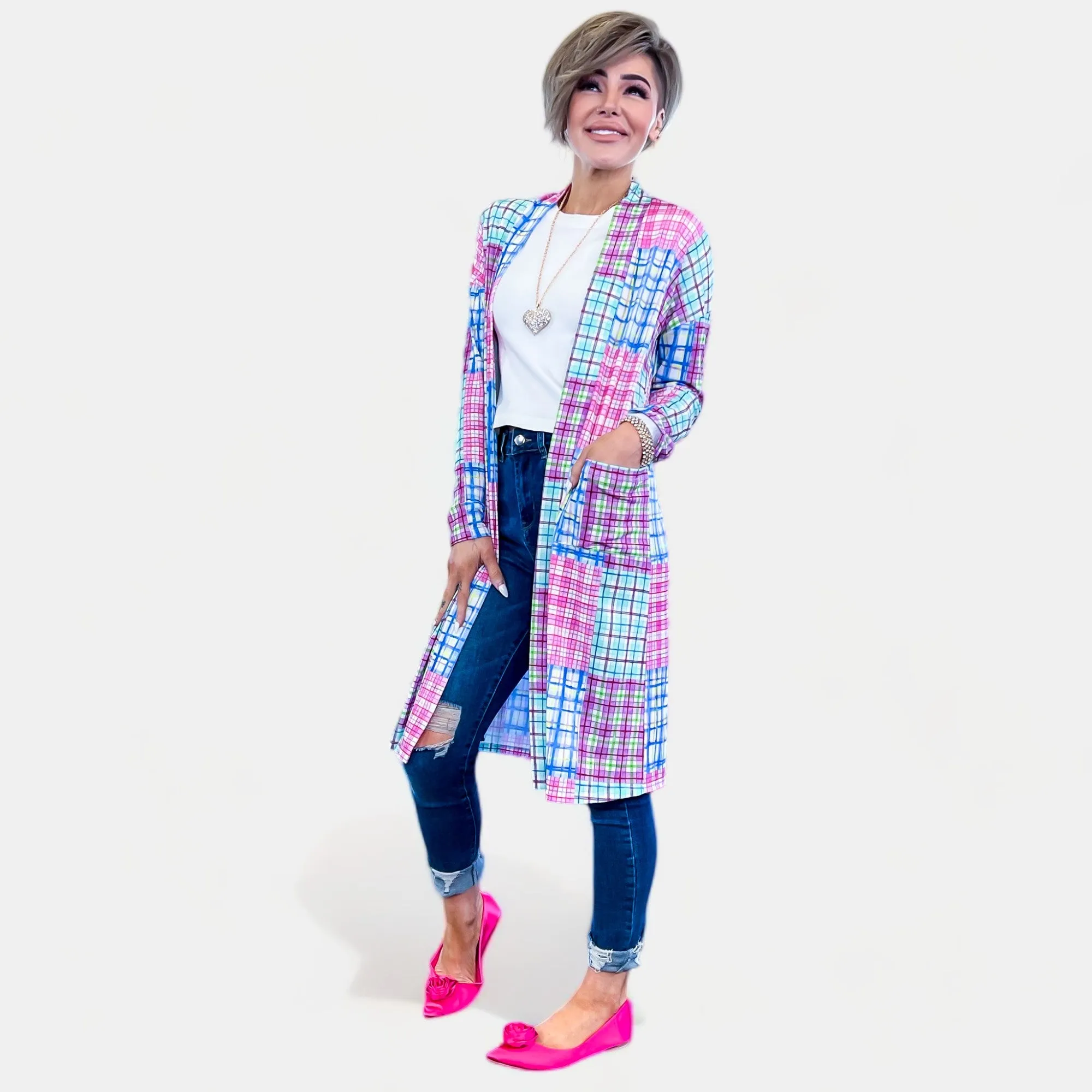 Plaid Eden Long Sleeve Cardigan [NO RETURNS]