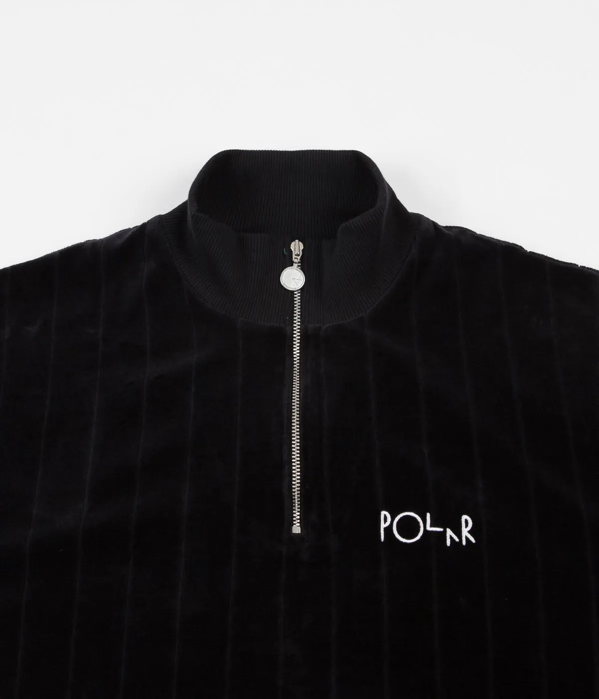 Polar Velour Zip Neck Sweatshirt - Black