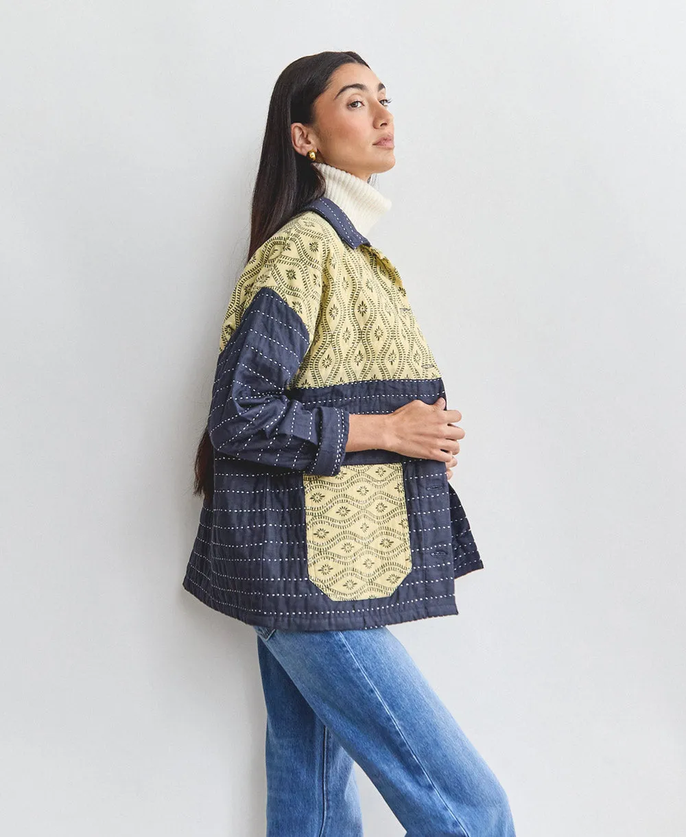 Quilted Chore Jacket - Navy - No. 240525 - Small