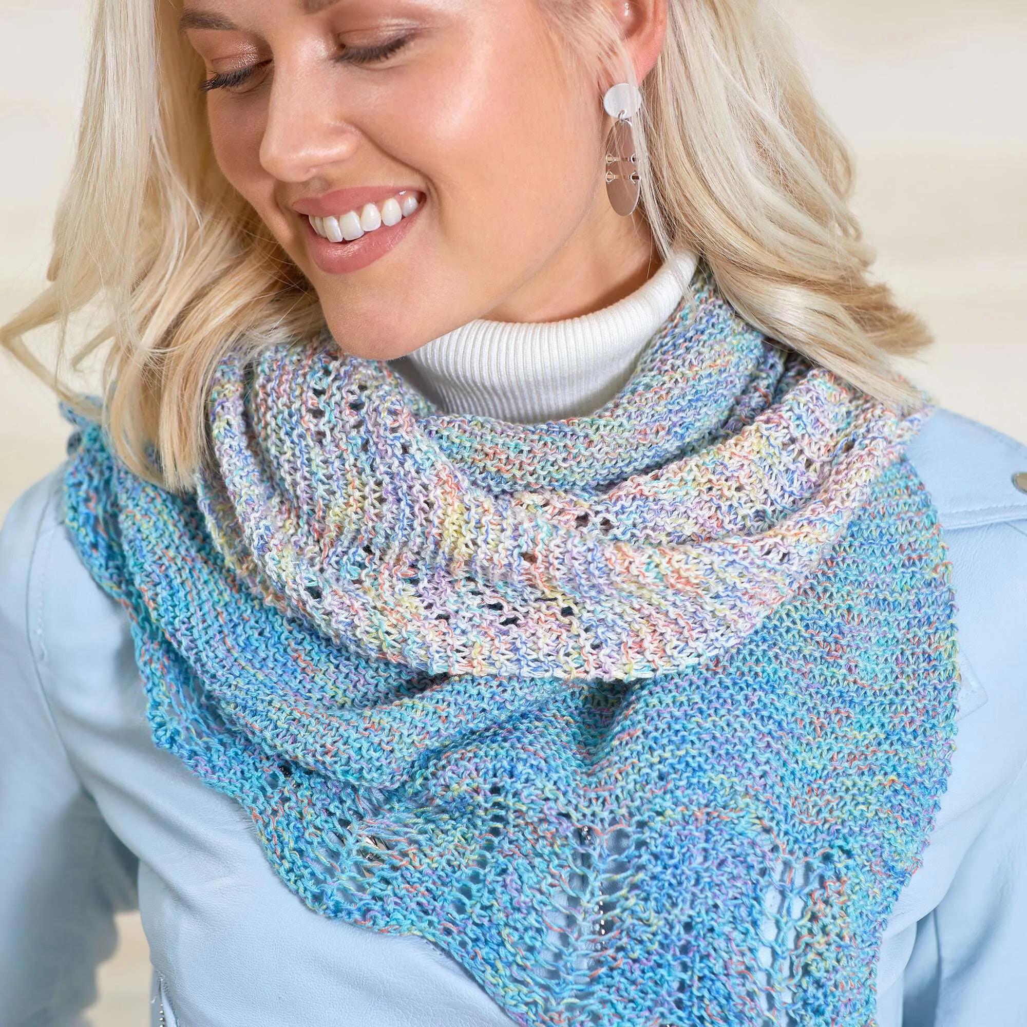 Red Heart Knit Waterline Shawl