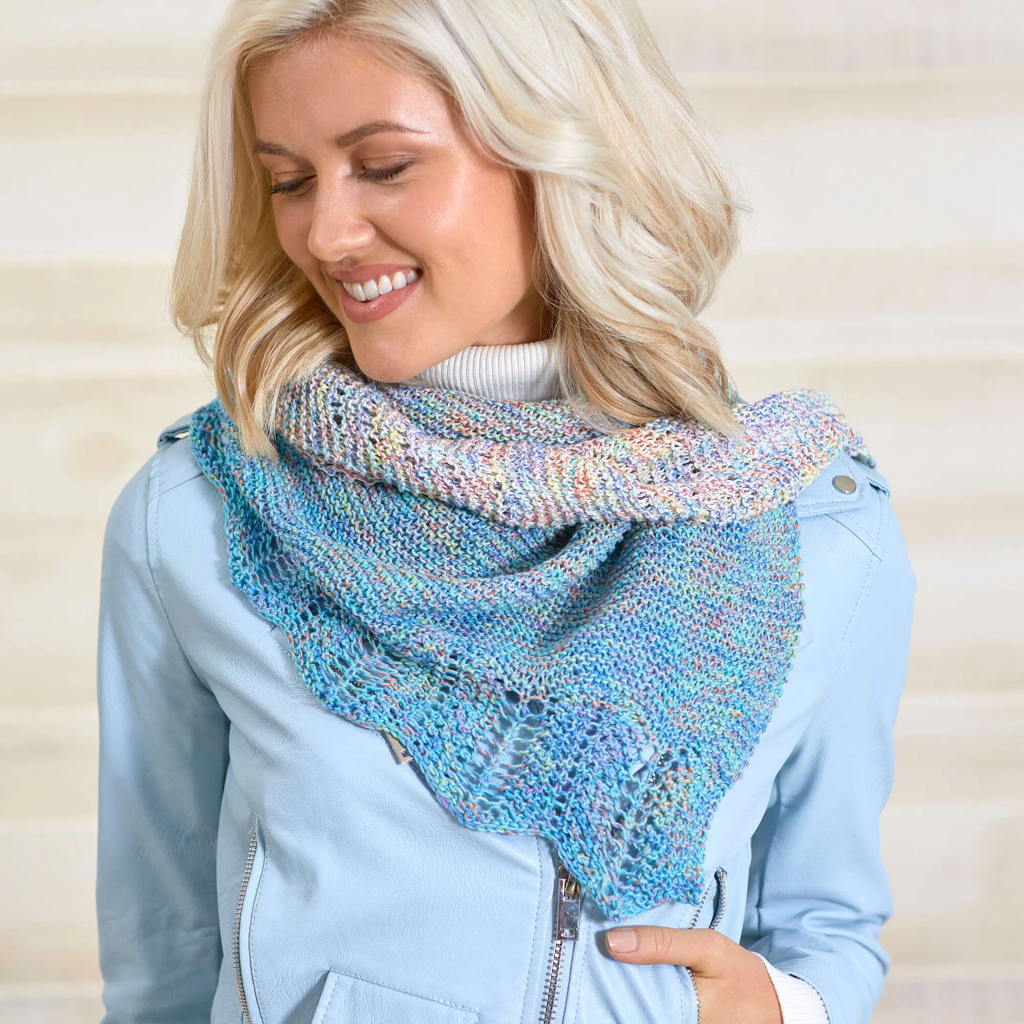 Red Heart Knit Waterline Shawl