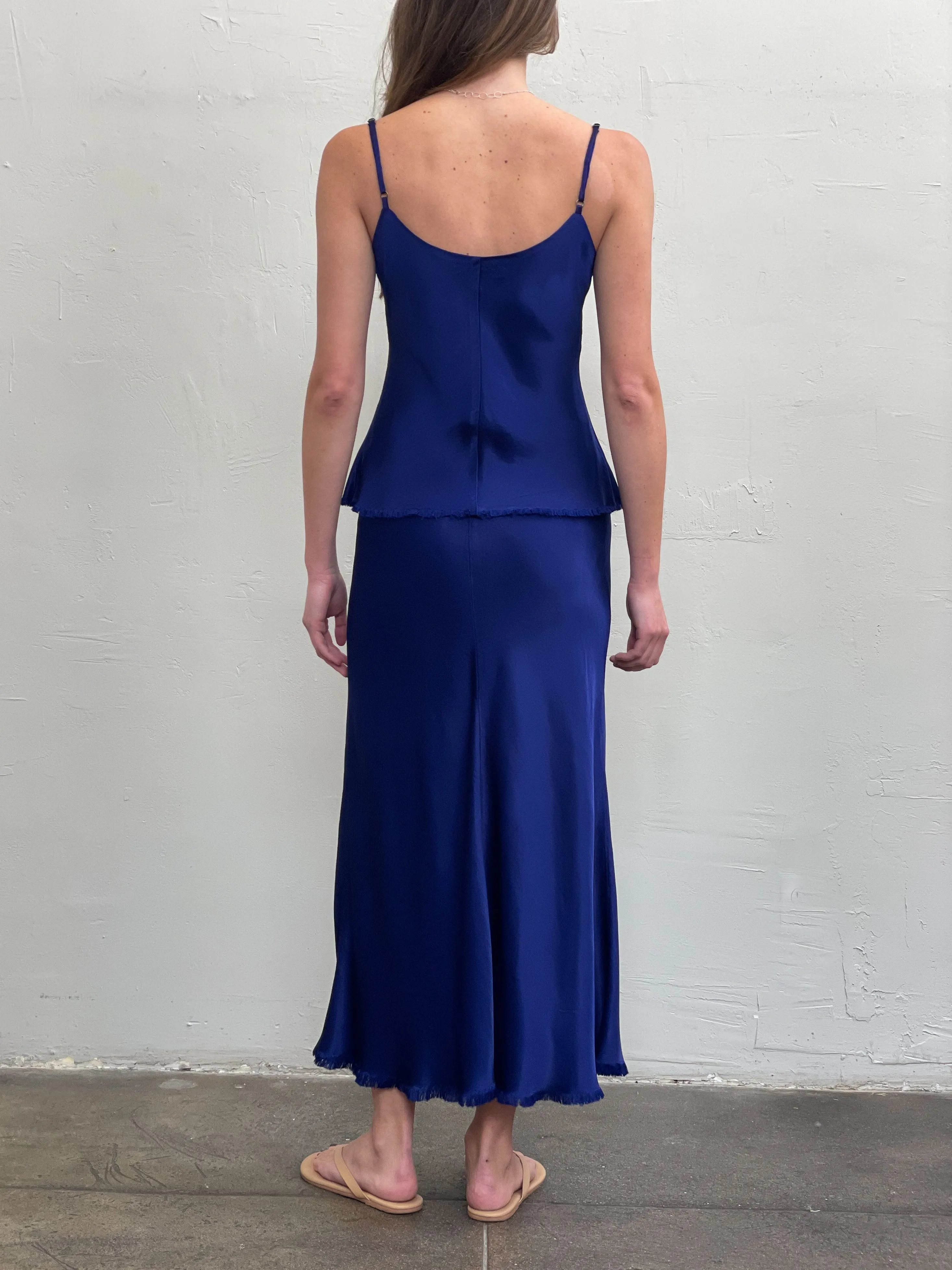 Riley Skirt in Vintage Satin - Imperial
