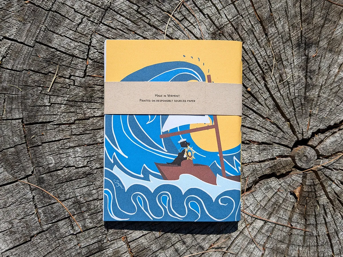 Sailing Pup Pocket Notebook Set | Nautical Adventure Dog