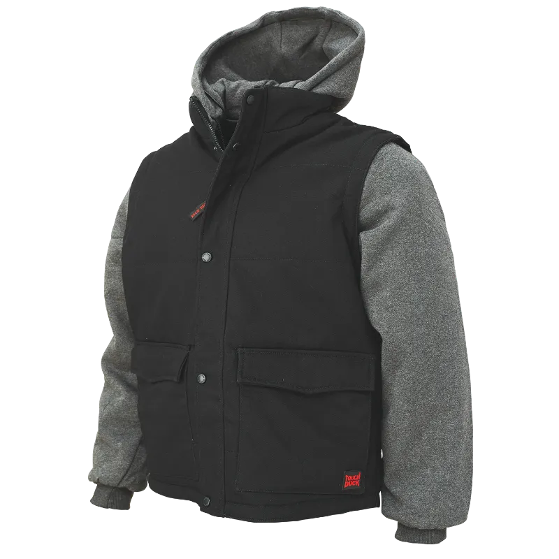 Tough Duck Zip-Off Sleeve Jacket with Detachable Hoodie - I8A2