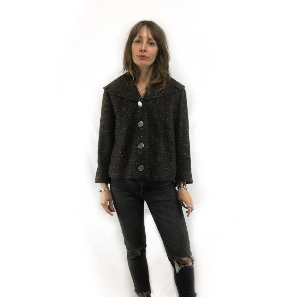 Vintage 60s 1960s Johnstons California wool blend cropped poncho coat