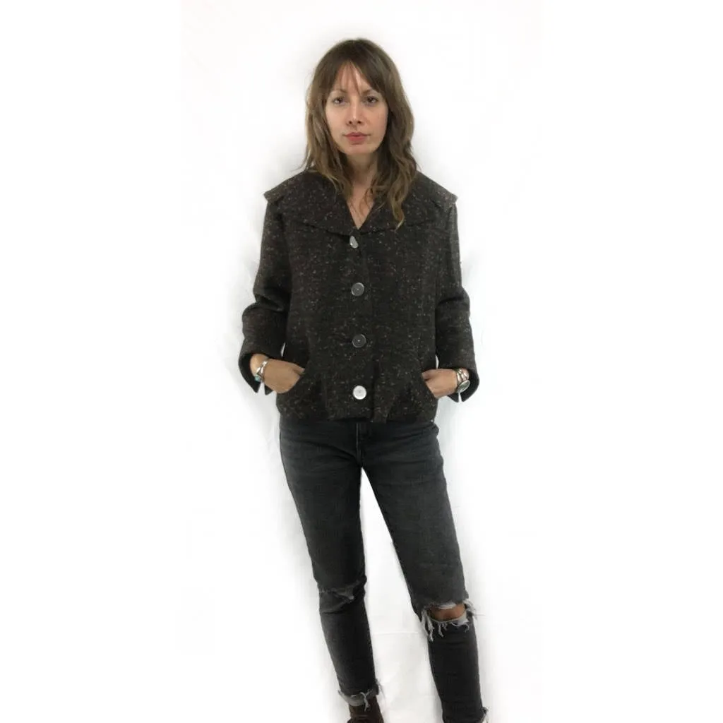 Vintage 60s 1960s Johnstons California wool blend cropped poncho coat