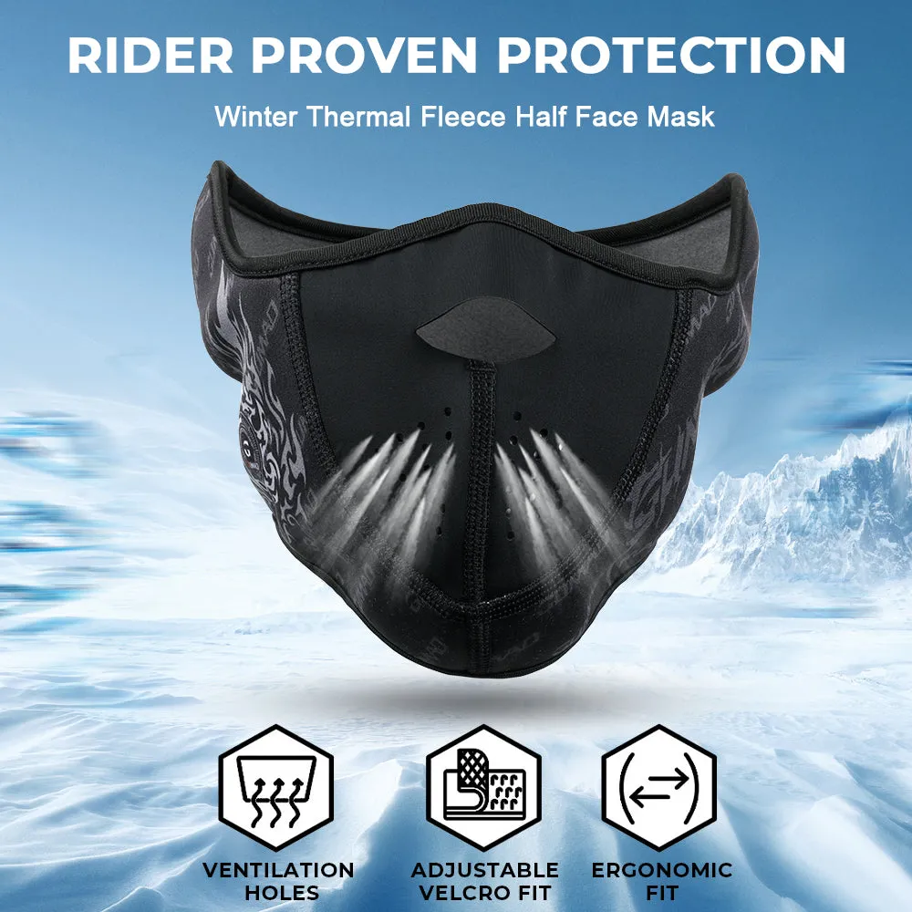 Winter Thermal Balaclava Fleece Half Face Mask Neck Warmer Ear Cover