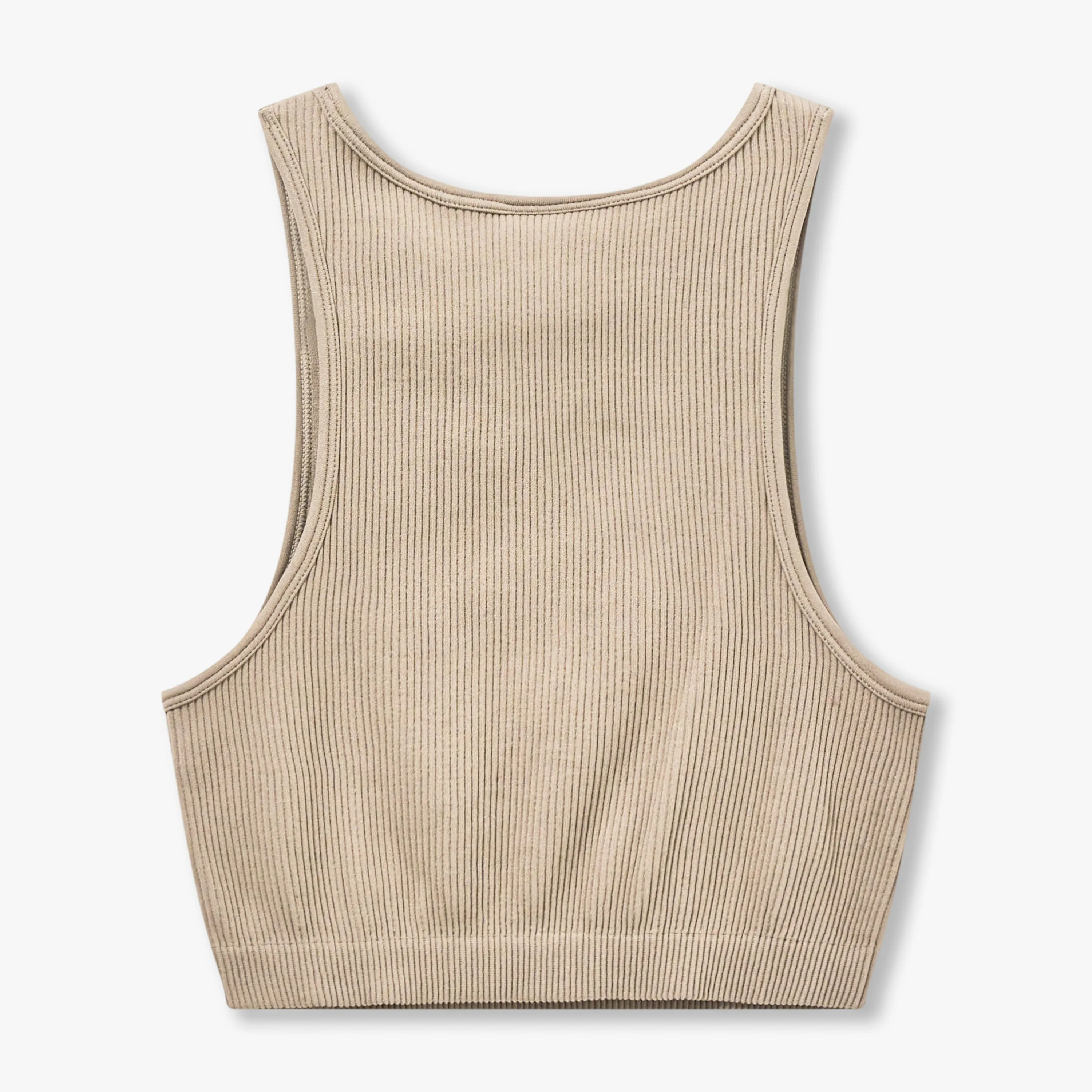 Womens Ribbed Base Racer Crop Top - Grey Green
