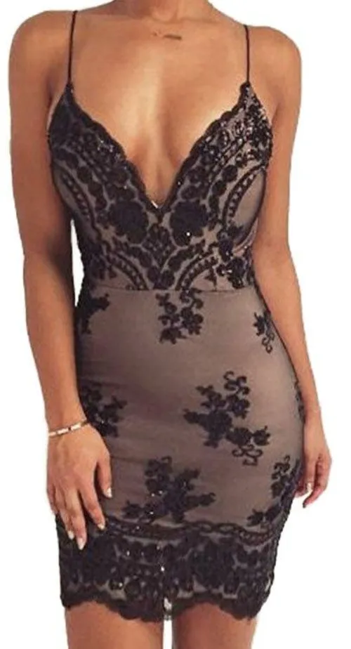 Women's Sexy Glitter Bandage Bodycon Wrap Dress