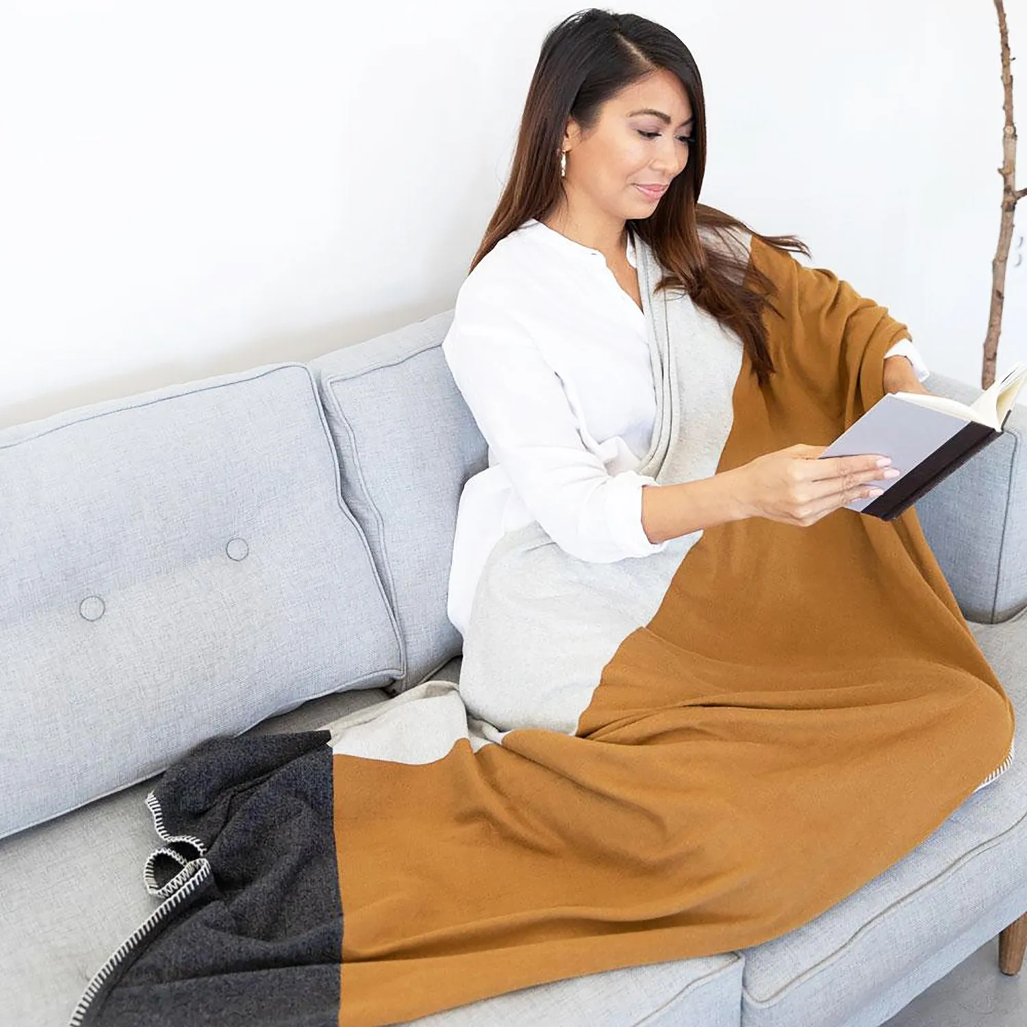 Women's Zestt Organics Organic Cotton Dreamsoft Travel Scarf Bronze Colorblock